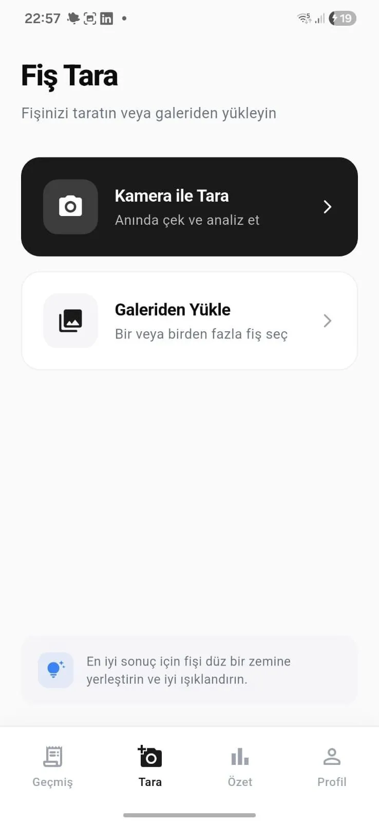 Fiş Okuyucu ekran görüntüsü 1