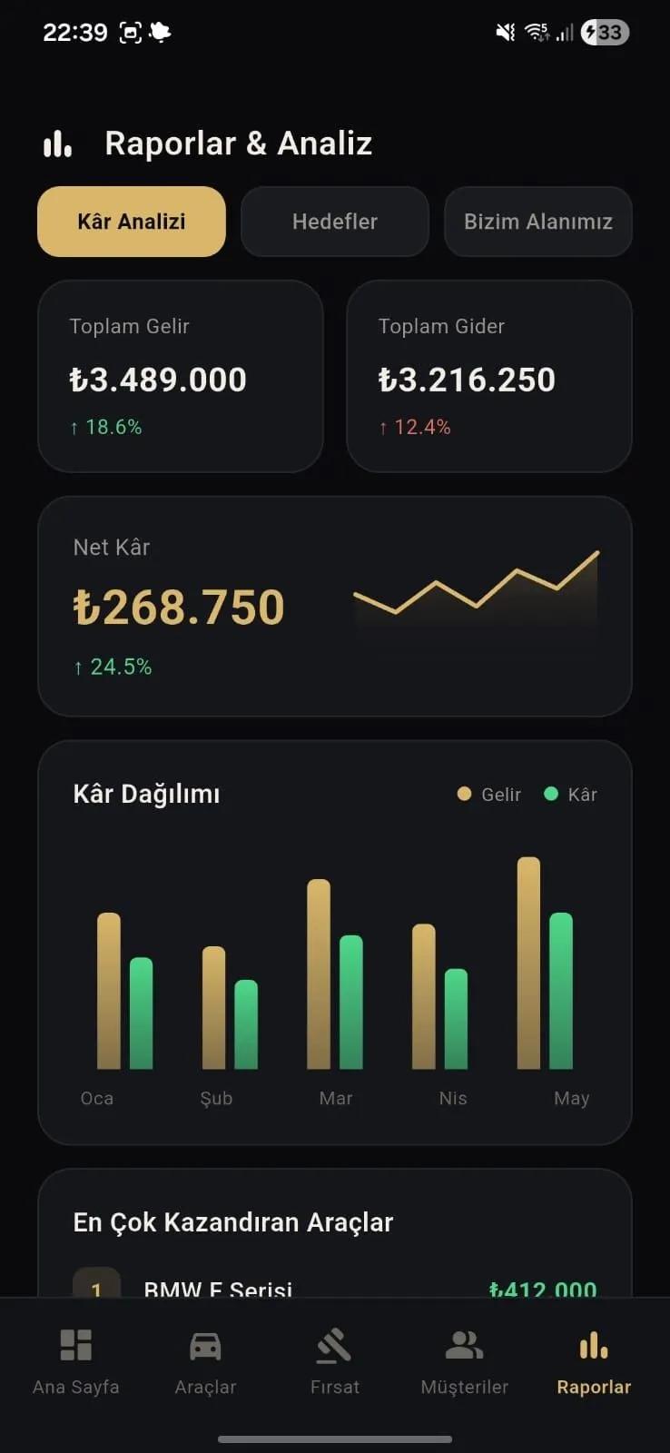 Araç Satış ve Stok Takibi ekran görüntüsü 3