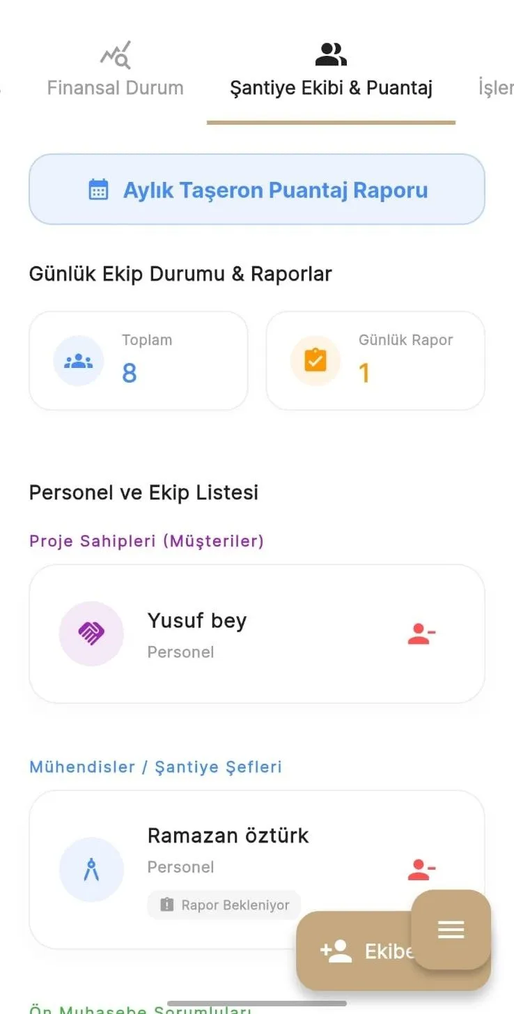 İnşaat Yönetim Sistemi (ERP) ekran görüntüsü 3