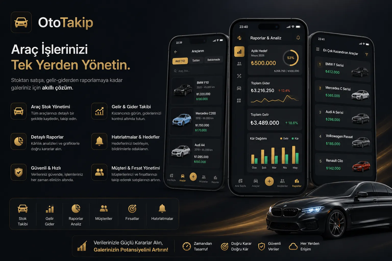 Araç Satış ve Stok Takibi tanıtım görseli